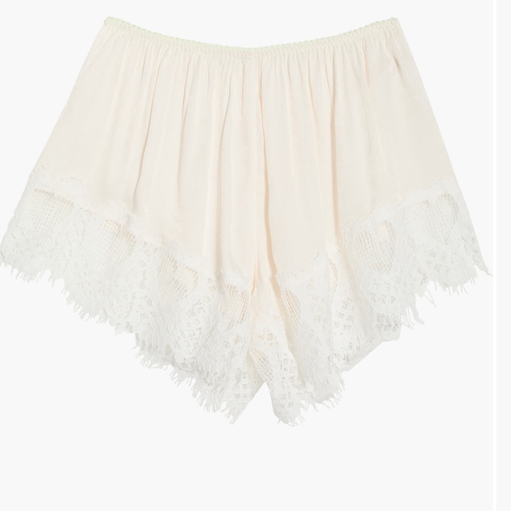 Free People Sweet Love Lace Trim Boxer Shorts in Cream Size Medium NWT - Picture 3 of 8